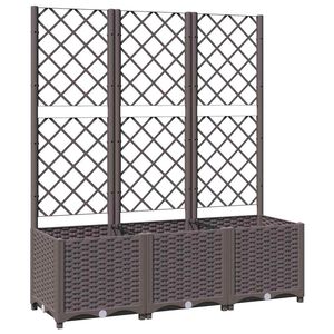 vidaXL haveplantekasse med espalier brun 120x40x136 cm PP