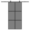 vidaXL skyded&oslash;r med hardwares&aelig;t 102,5x205 cm h&aelig;rdet glas og aluminium