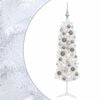 vidaXL Kunstigt slankt juletr&aelig; med julekugle 120 cm 150 LED'er