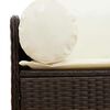 vidaXL 3-personers havesofa med hynder polyrattan brun