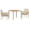 vidaXL Have Spisebordss&aelig;t 3 stk. Beige polyrattan