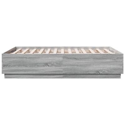 vidaXL sengestel 120x190 cm konstrueret træ grå sonoma-eg