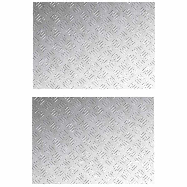 vidaXL Trappe Tread Rektangul&aelig;r 2 pcs S&oslash;lv 70 x 50 cm Aluminium