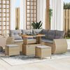 vidaXL Havesofa S&aelig;t 8 pcs Beige polyrattan
