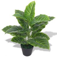 vidaXL kunstig taro-plante med potte 45 cm grøn