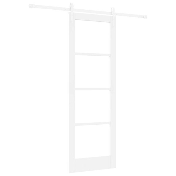vidaXL Skyded&oslash;r ORKDAL Hvid 73,5 x 211 cm Massivt fyrretr&aelig; og glas