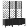 vidaXL Haveplantekasse med espalier og hjul Sort 120 x 40 x 146 cm PP