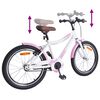 vidaXL B&oslash;rnecykel 18 tommer til 5-7 &aring;r gammel Lys pink