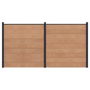 vidaXL Hegnspanel 2 pcs WPC og Aluminium Brun