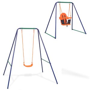 vidaXL 2-i-1 gynge og babygynge orange
