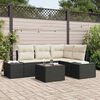 vidaXL Havesofa Sæt 5 pcs Sort polyrattan