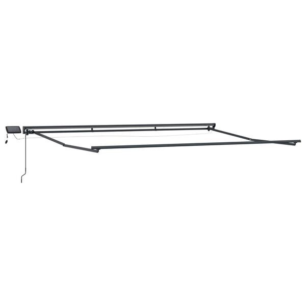 vidaXL Manuel markise-ramme med LED-lys Antracit 4 &times; 3 m Aluminium
