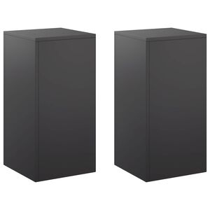 vidaXL Planteholder 2 pcs Sort 30 x 30 x 60 cm St&aring;l