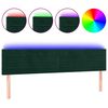 vidaXL sengegavl med LED-lys 180x5x78/88 cm fl&oslash;jl m&oslash;rkegr&oslash;n