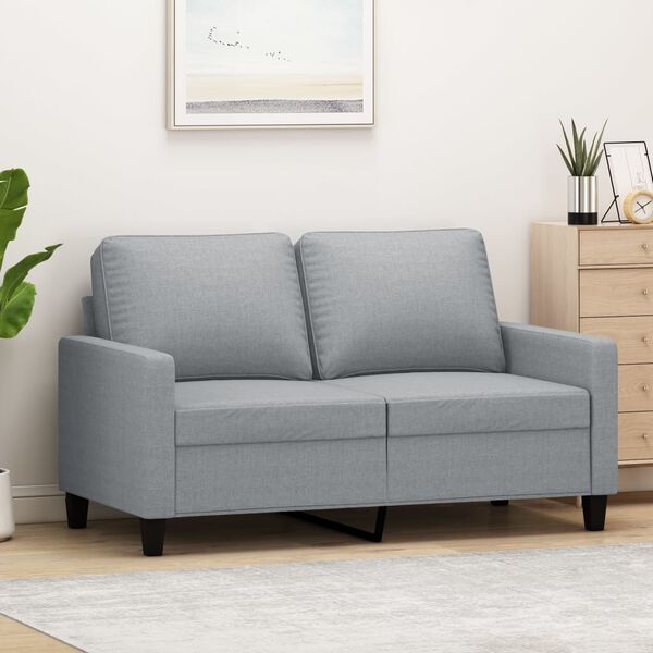 vidaXL 2-personers sofa 120 cm stof lysegr&aring;