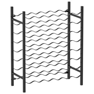 vidaXL vinreol til 48 flasker metal sort