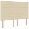 vidaXL LED Box Spring Bed med hovedg&aelig;rde Creme 140 x 190 cm Stof