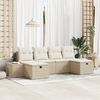 vidaXL Havesofa S&aelig;t med pude med opbevaring 6 pcs Beige polyrattan
