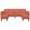 vidaXL Stof sofa med pude Rød orange 208 cm Corduroy stof