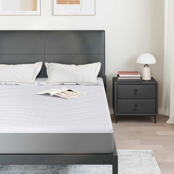 vidaXL Madras topper Hvid 140 x 200 cm Strikket stof