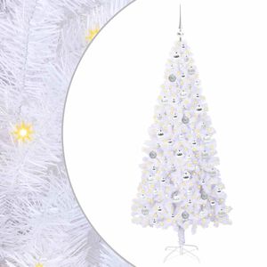 vidaXL Kunstigt juletr&aelig; med 300 LED'er Hvid 180 cm PVC og St&aring;l