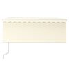 vidaXL markise m. gardin+LED+vindsensor 3,5x2,5 m auto cremefarvet