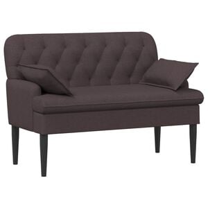 vidaXL L&aelig;nestol med knap tufting M&oslash;rk Brun 111 x 68 x 80 cm Stof