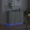 vidaXL LED Sideboard Gr&aring; Sonoma 90 x 32 x 75 cm Konstrueret tr&aelig;