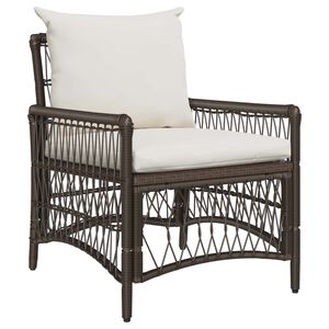 vidaXL Have Stol med pude Brun 73 x 61 x 77 cm polyrattan