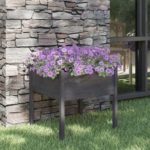 vidaXL plantekasse 70x70x70 cm massivt fyrretræ grå