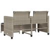 vidaXL 2-personers havesofa med bord og skamler polyrattan lysegr&aring;