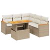 vidaXL sofas&aelig;t til haven 6 dele med hynder polyrattan beige