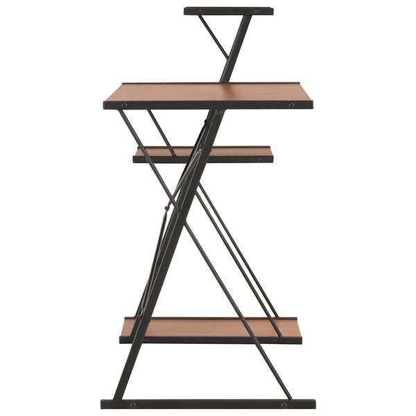 vidaXL skrivebord med hylde 116x50x93 cm sort og brun