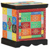 vidaXL sengeskab 40x35x45 cm massivt mangotr&aelig; flerfarvet