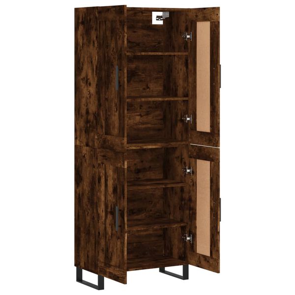 vidaXL højskab 69,5x34x180 cm konstrueret træ røget egetræsfarve