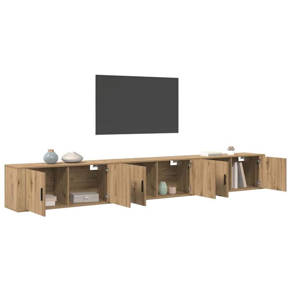 vidaXL V&aelig;gh&aelig;ngt TV-skab s&aelig;t 3 pcs Artisan Egetr&aelig; 100 x 34,5 x 40 cm