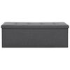 vidaXL foldbar opbevaringsb&aelig;nk imiteret linned 110 x 38 x 38 cm m&oslash;rkegr&aring;