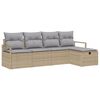 vidaXL Sofa S&aelig;t 5 stk. 5-Antal s&aelig;der Beige og lys gr&aring; polyrattan