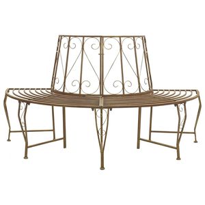 vidaXL Tr&aelig; B&aelig;nk 4 -personers 160 x 80 x 89 cm steel Antik Brun