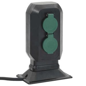 vidaXL udend&oslash;rs str&oslash;mforsyning 15,5x11x24 cm med spyd sort og gr&oslash;n