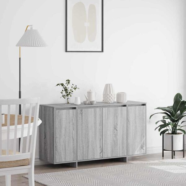 vidaXL Sideboard Gr&aring; Sonoma 135 x 41 x 75 cm Konstrueret tr&aelig;