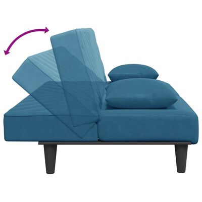 vidaXL sofasæt 2 dele med puder velour blå
