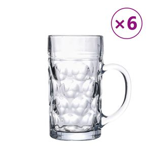 vidaXL ølglas 6 stk. med håndtag 1000 ml