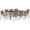 vidaXL Have Spisebordss&aelig;t 9 pcs Gr&aring; polyrattan