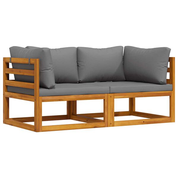 vidaXL hjørnedele til sofa 2 stk. med hynder mørkegrå