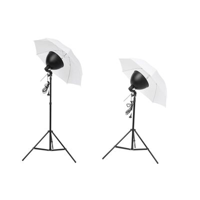 vidaXL studiobelysningssæt paraplyer lampeskærme stativer