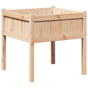 vidaXL Have Blomsterkrukke Natur 70 x 70 x 70 cm Massiv fyrretr&aelig;