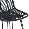 vidaXL Barstol 2 pcs Sort 44,5 x 54,5 x 97,5 cm Rattan og Jern