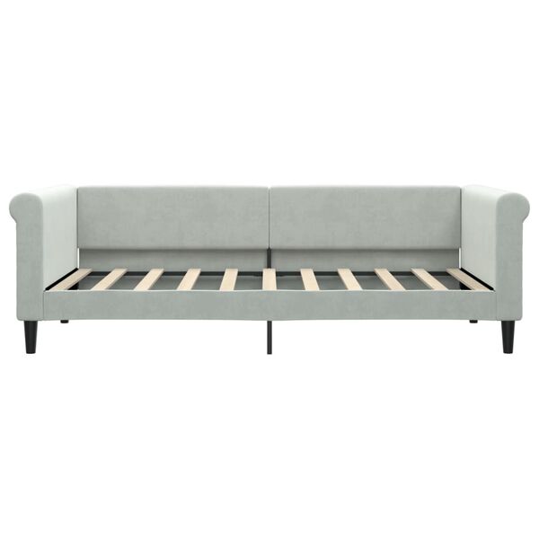 vidaXL daybed med madras 90x190 cm velour lysegr&aring;