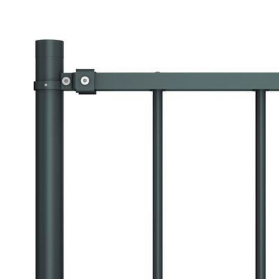 vidaXL hegnspanel m. stolper 1,7x1,25 m pulverlakeret stål antracitgrå